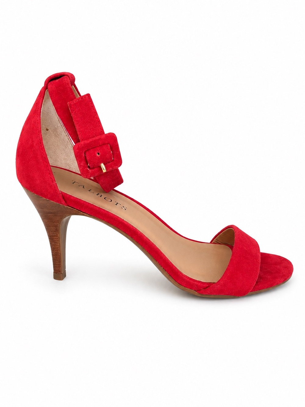 Talbots Suede Ankle Strap Heels Red Sandals Size 9